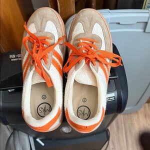 Orange and white women shoes